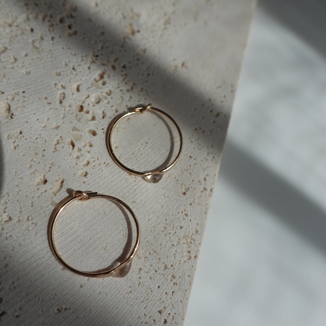drop hoop フープピアス／K14GF　ジュエリーポーチ付き