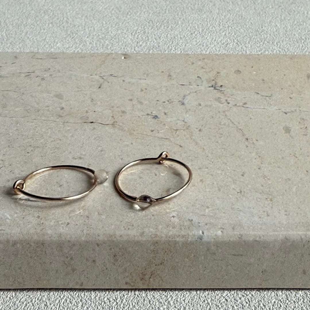 drop hoop フープピアス／K14GF　ジュエリーポーチ付き