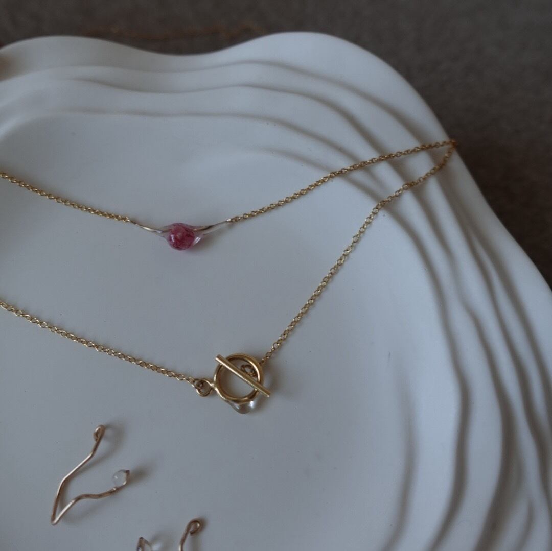 cleafasten マンテルネックレス／14KGF ジュエリーポーチ付き