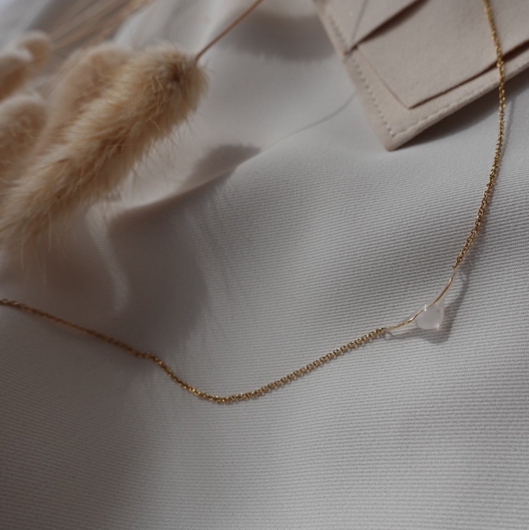 cleartz：ホワイトクォーツ 天然石 14KGF ジュエリーポーチ付き