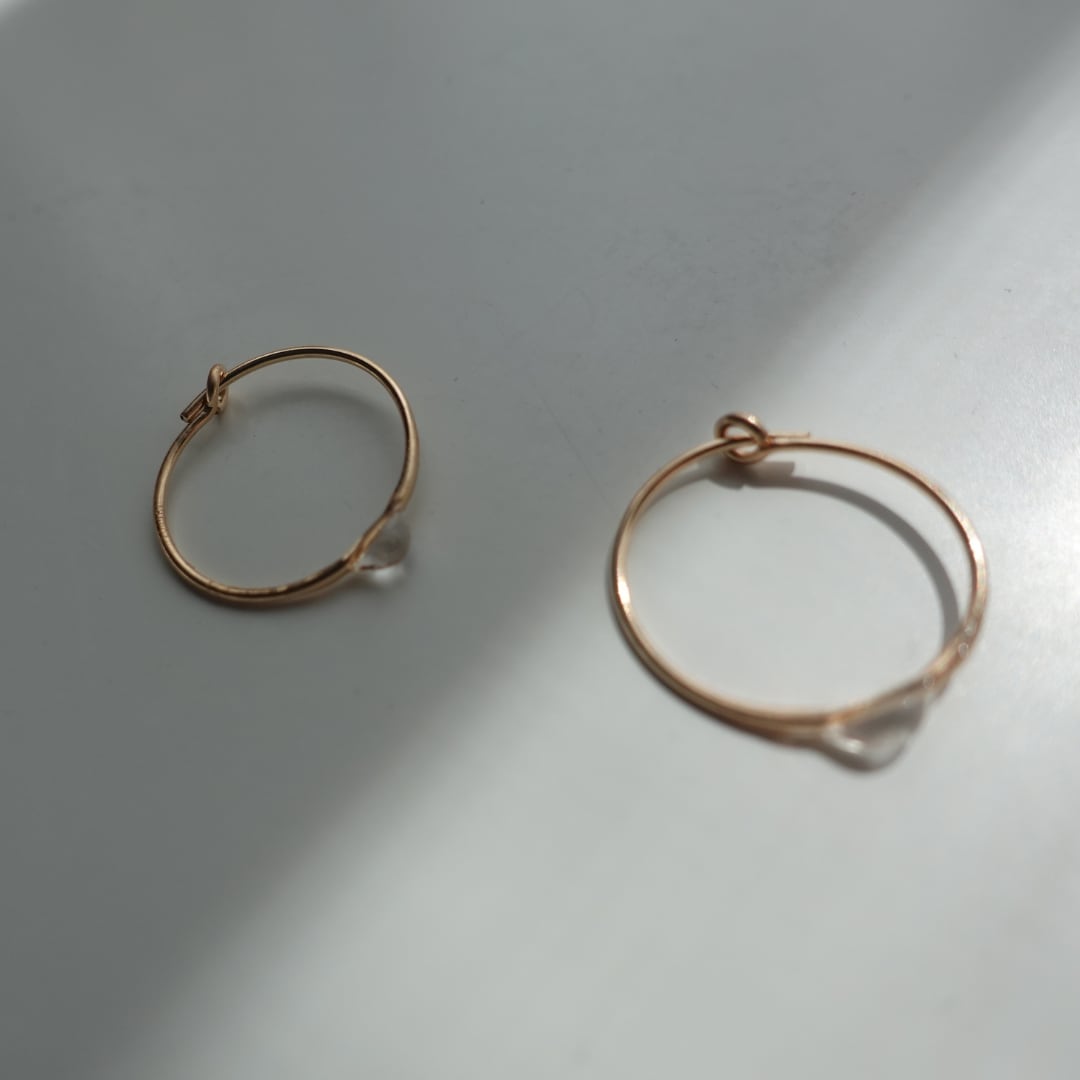 drop hoop フープピアス／K14GF　ジュエリーポーチ付き