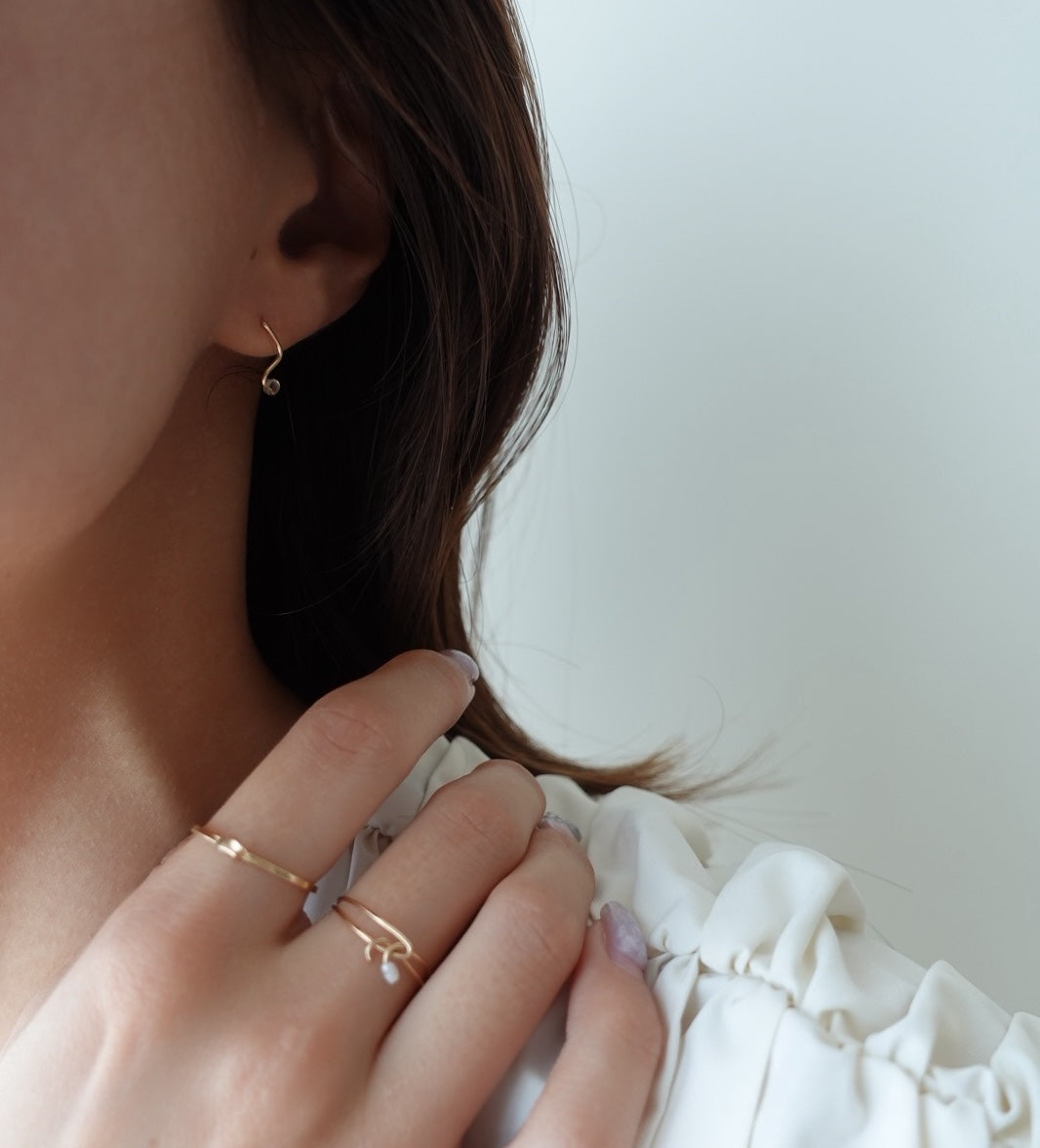 wave ピアス／14KGF　