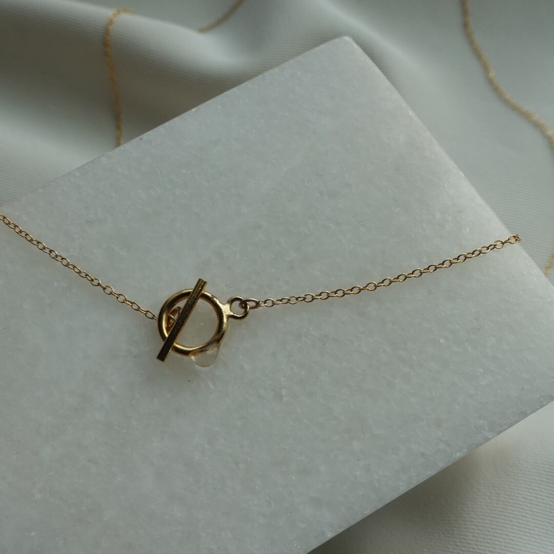 cleafasten マンテルネックレス／14KGF ジュエリーポーチ付き