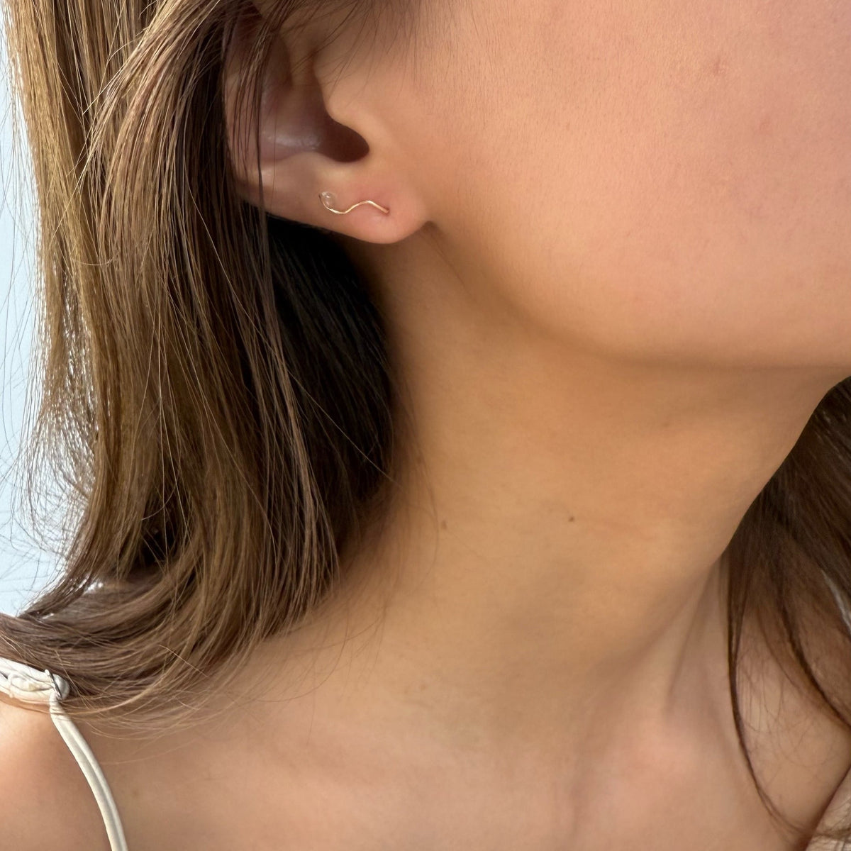 wave 2wayピアス／14KGF　ジュエリーポーチ付き
